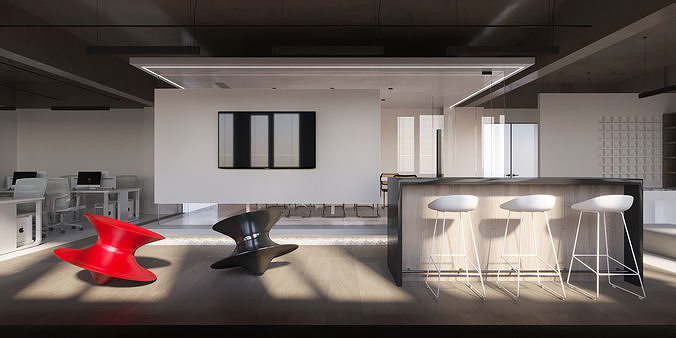 Modern Office Design 3D Model 3D model 4