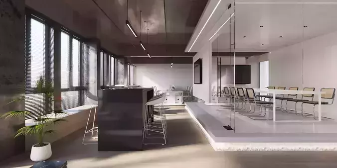 Modern Office Design 3D Model 3D model