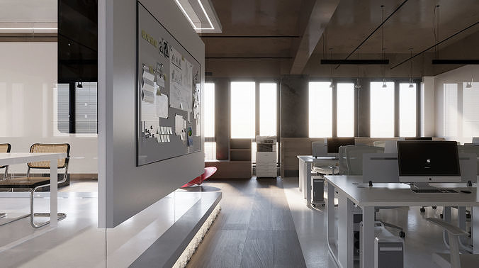 Modern Office Design 3D Model 3D model 6