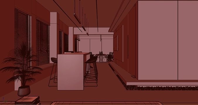 Modern Office Design 3D Model 3D model 7