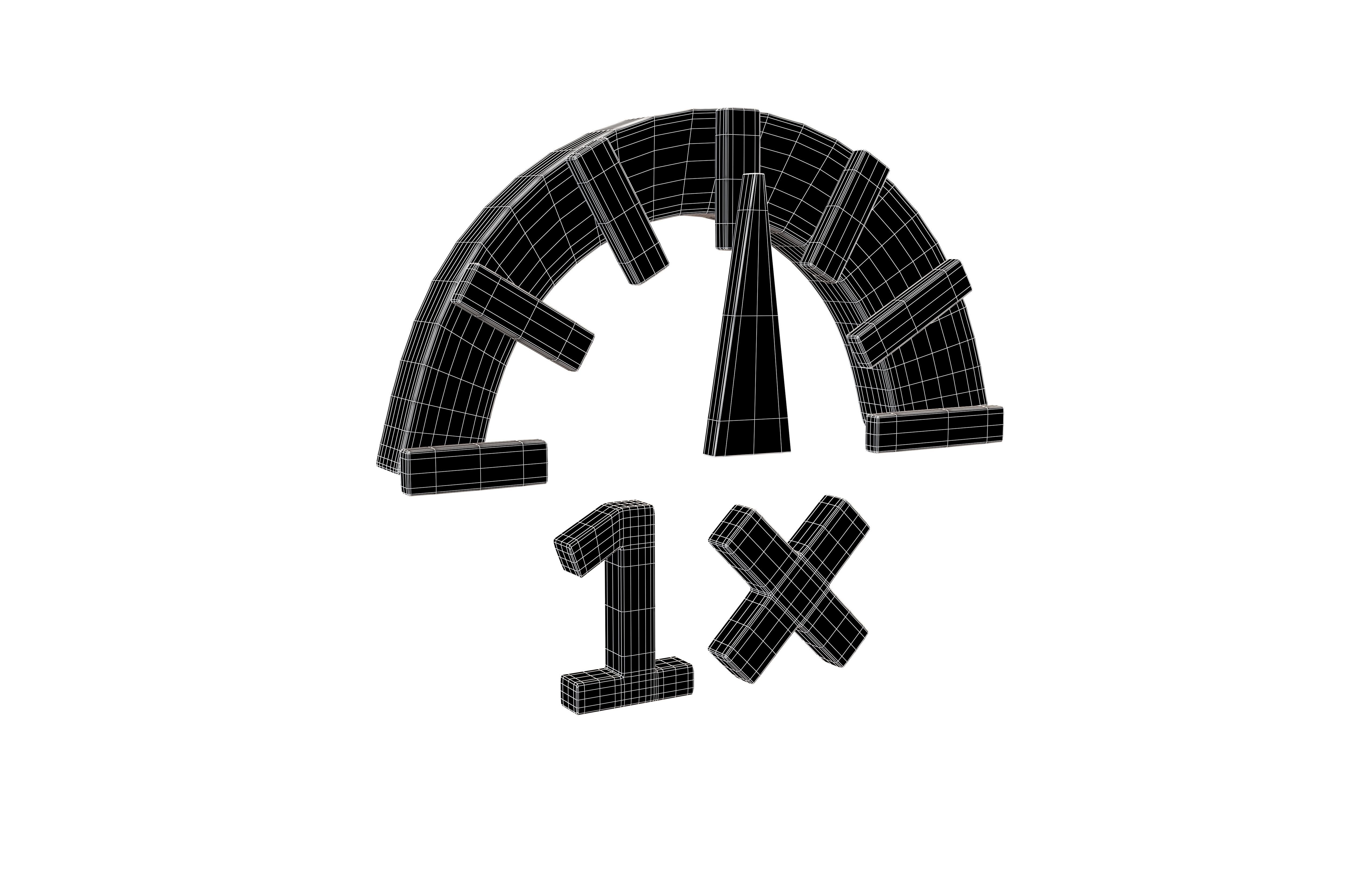 Speed 1 Symbol v1 002 Low-poly 3D model_5