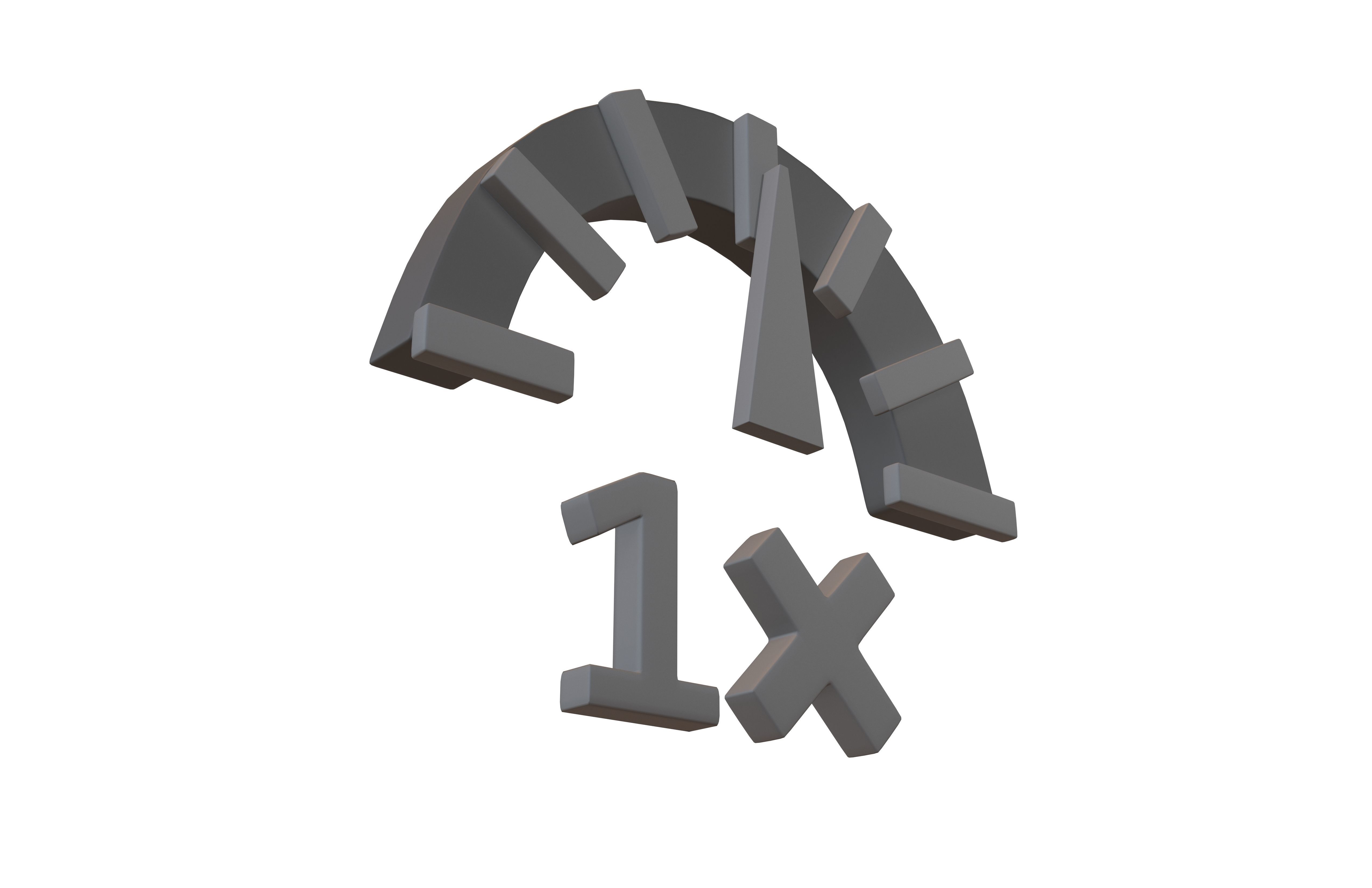 Speed 1 Symbol v1 002 Low-poly 3D model_3