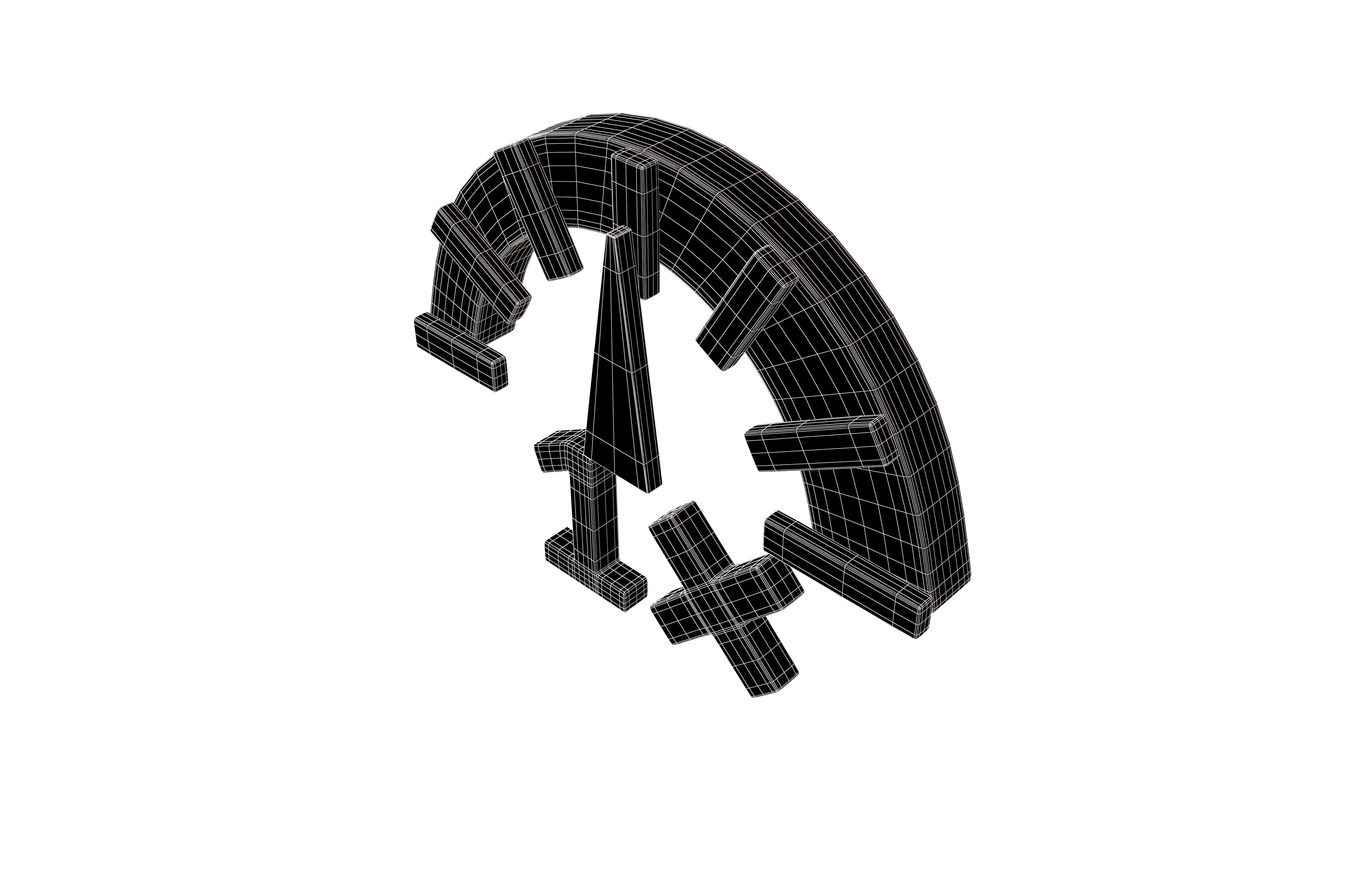 Speed 1 Symbol v1 002 Low-poly 3D model_6