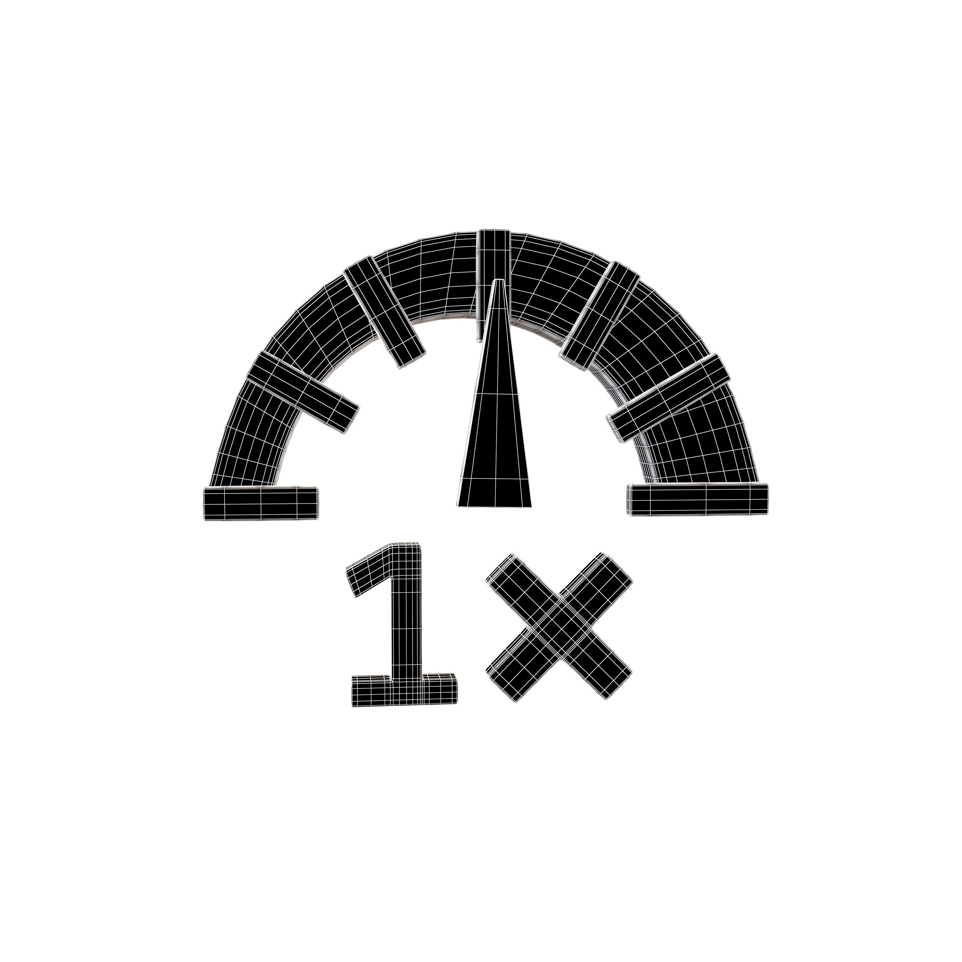 Speed 1 Symbol v1 002 Low-poly 3D model_4