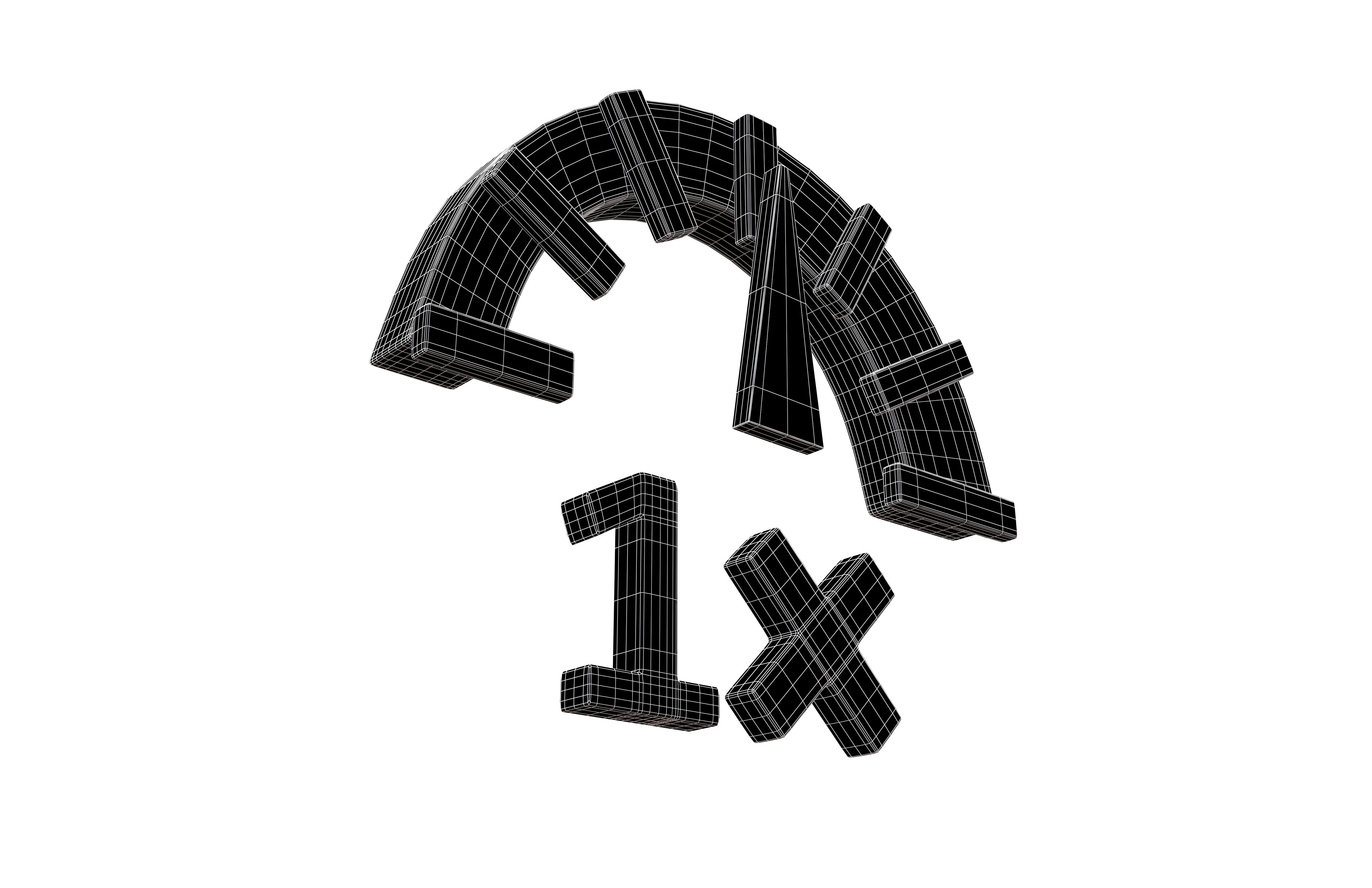 Speed 1 Symbol v1 002 Low-poly 3D model_7