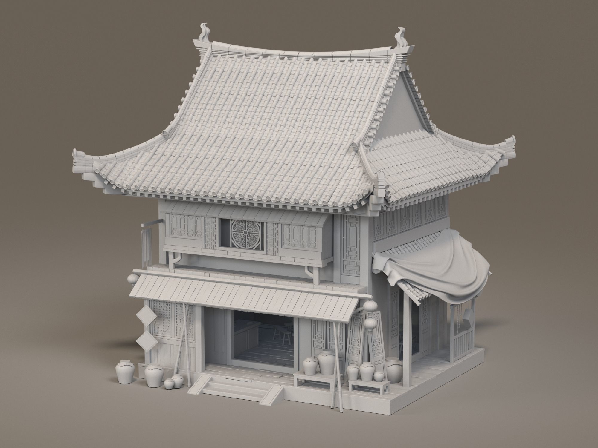 Ancient buildings 3D model_1