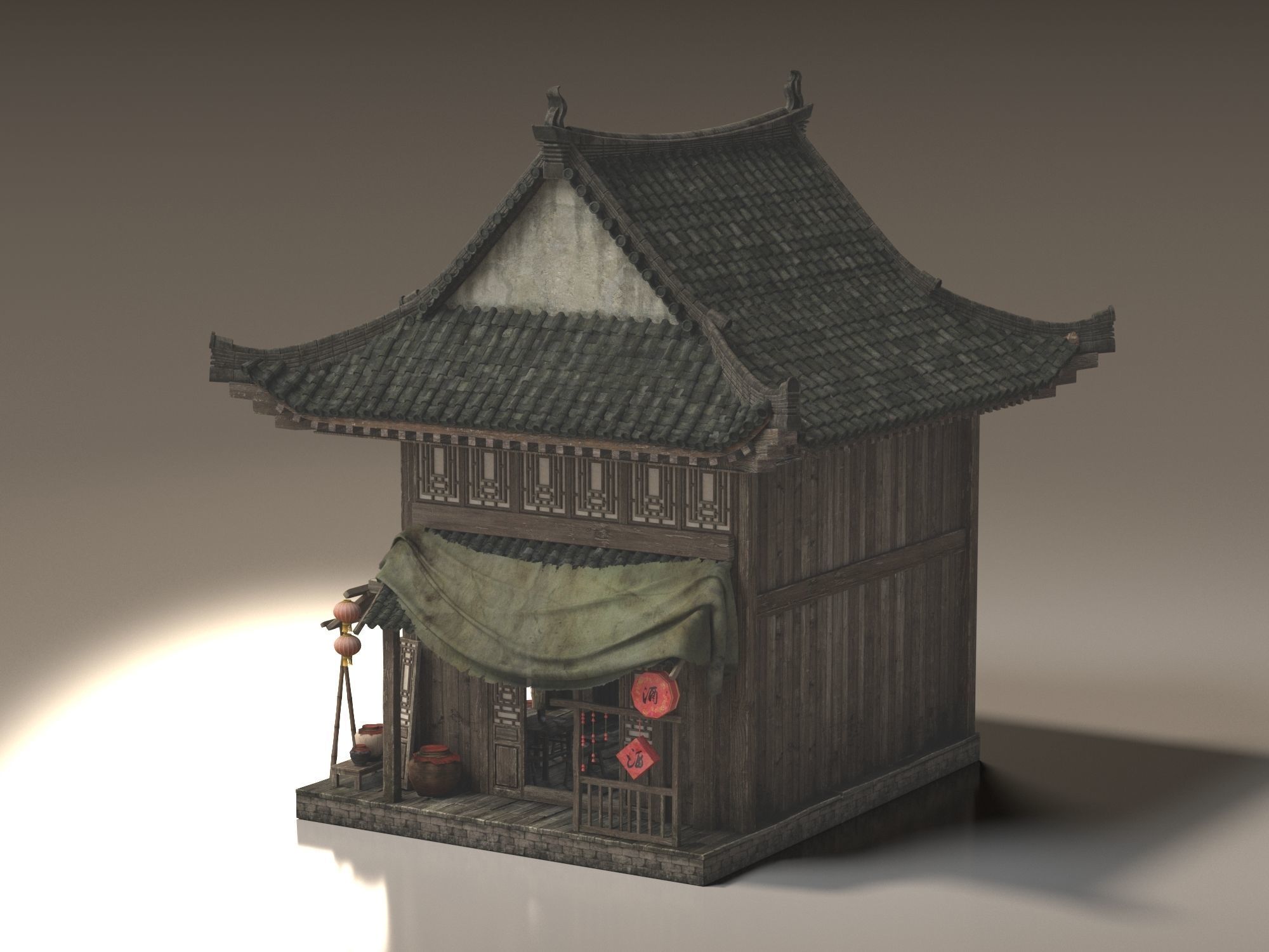 Ancient buildings 3D model_2