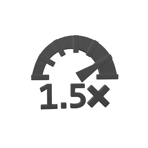 Speed 1 point 5 Symbol v1 001 Low-poly 3D model