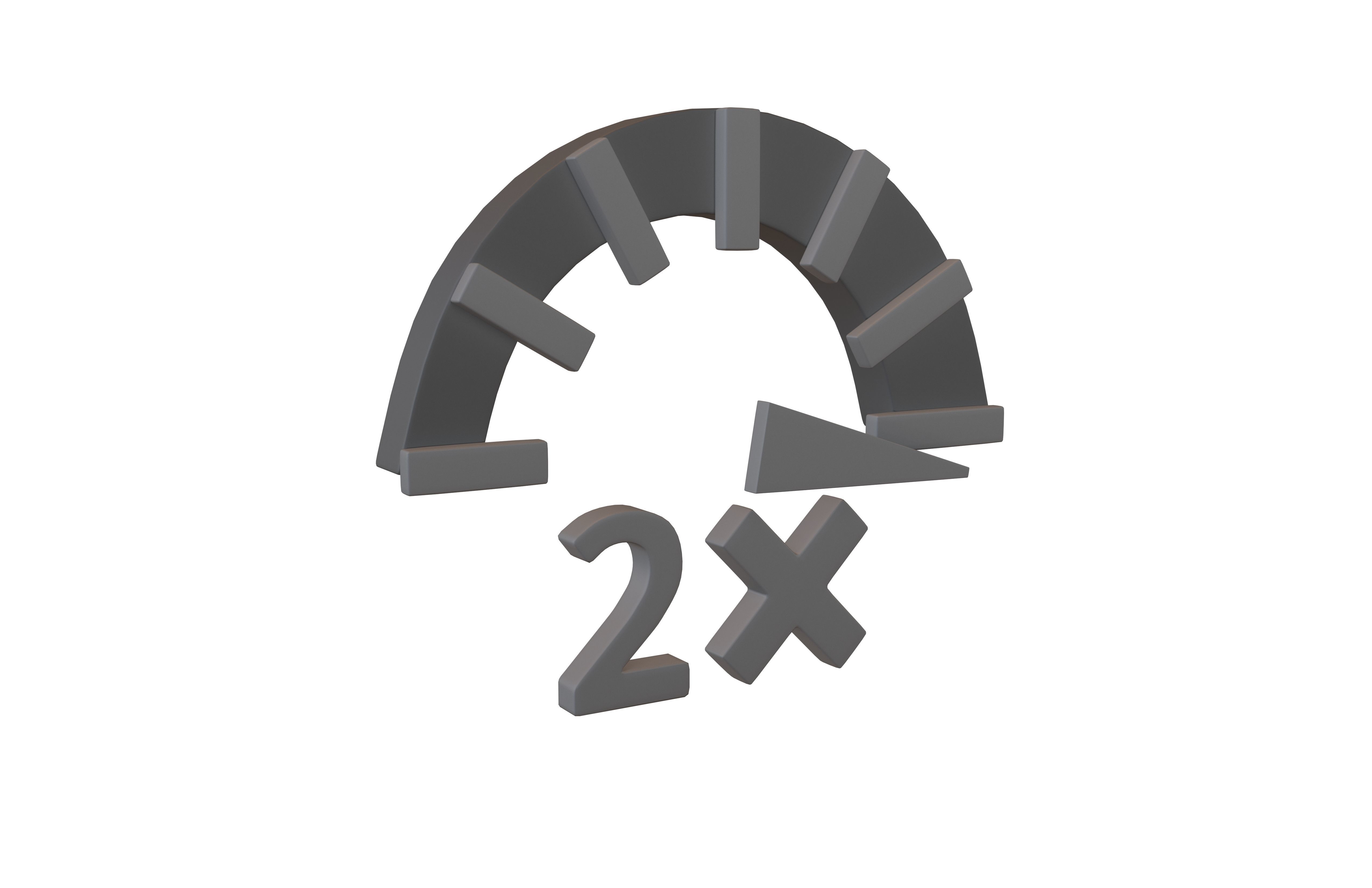 Speed 2 Symbol v1 002 Low-poly 3D model_1