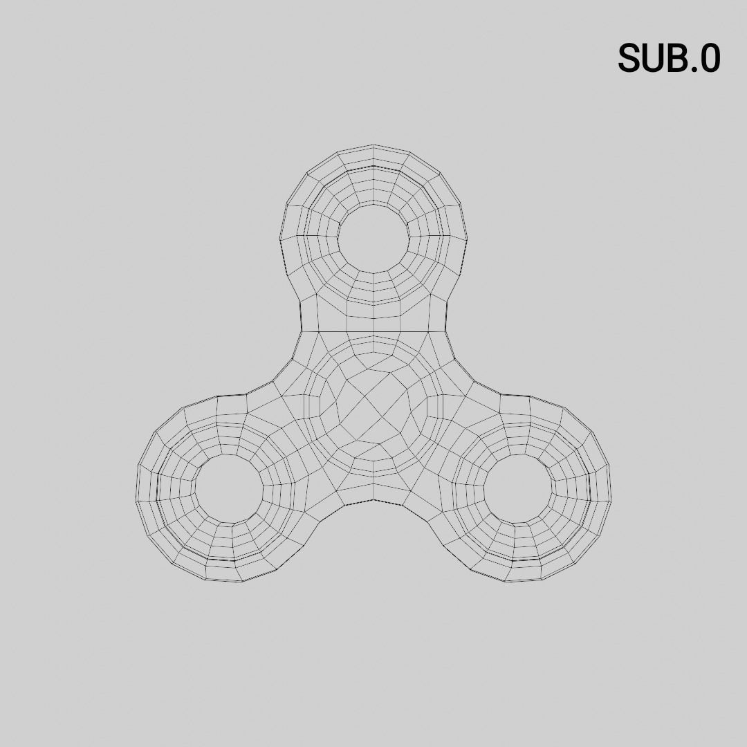 Animation fidget spinner 3D model_5