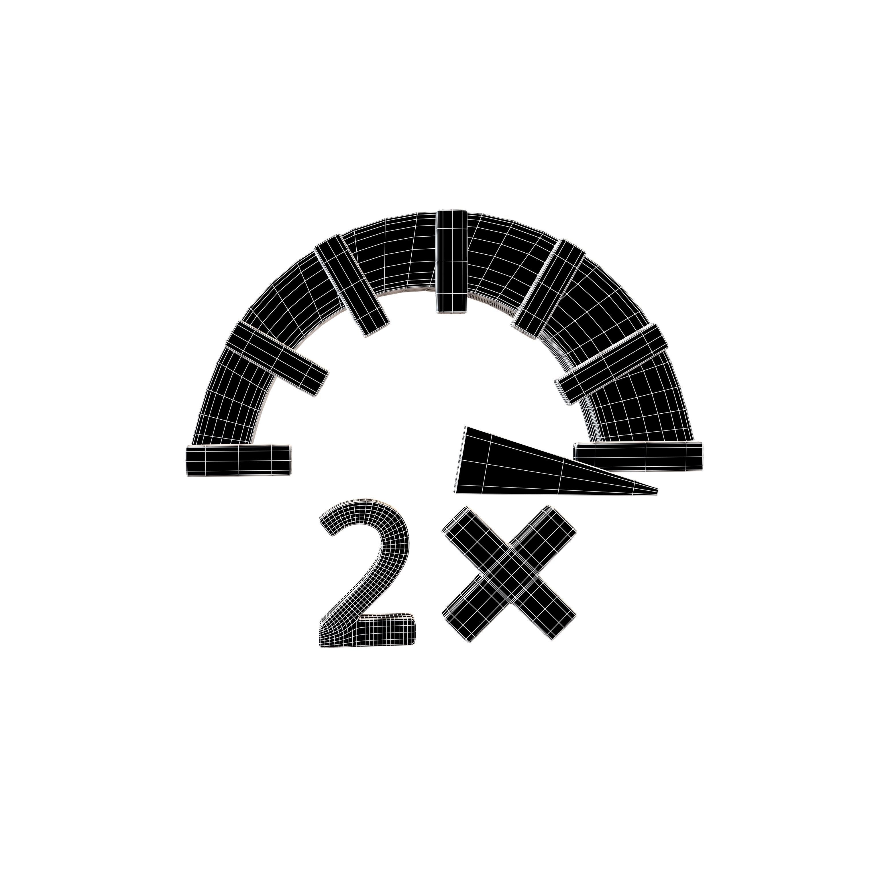 Speed 2 Symbol v1 003 Low-poly 3D model_4