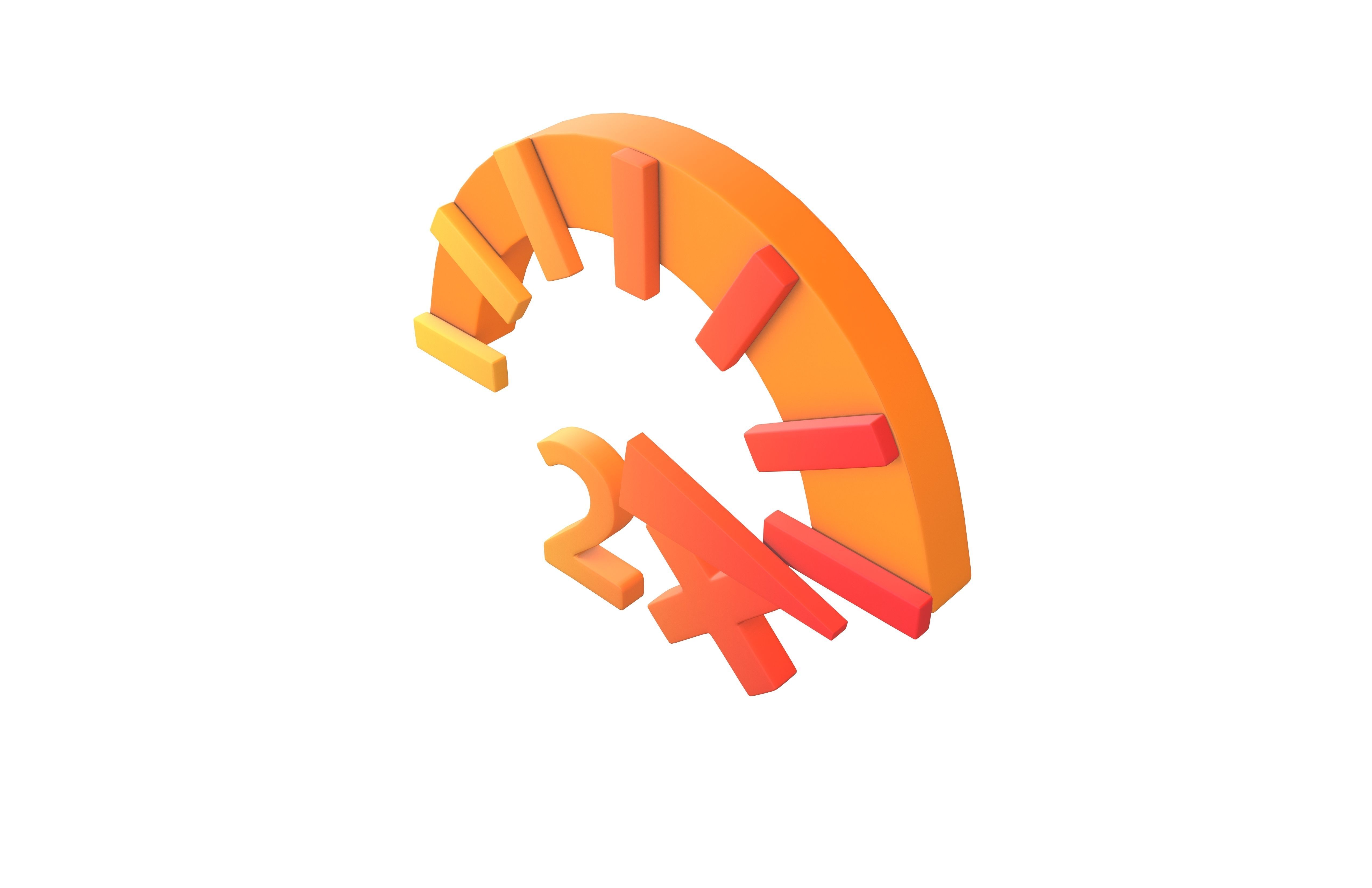 Speed 2 Symbol v1 003 Low-poly 3D model_2