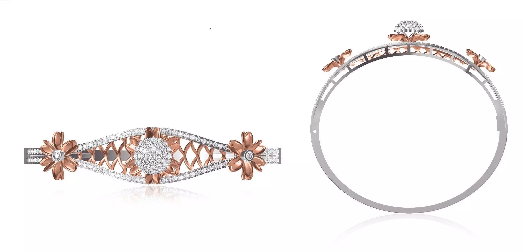 Women Bangle Bracelet STL JCD Details 3D print model_0