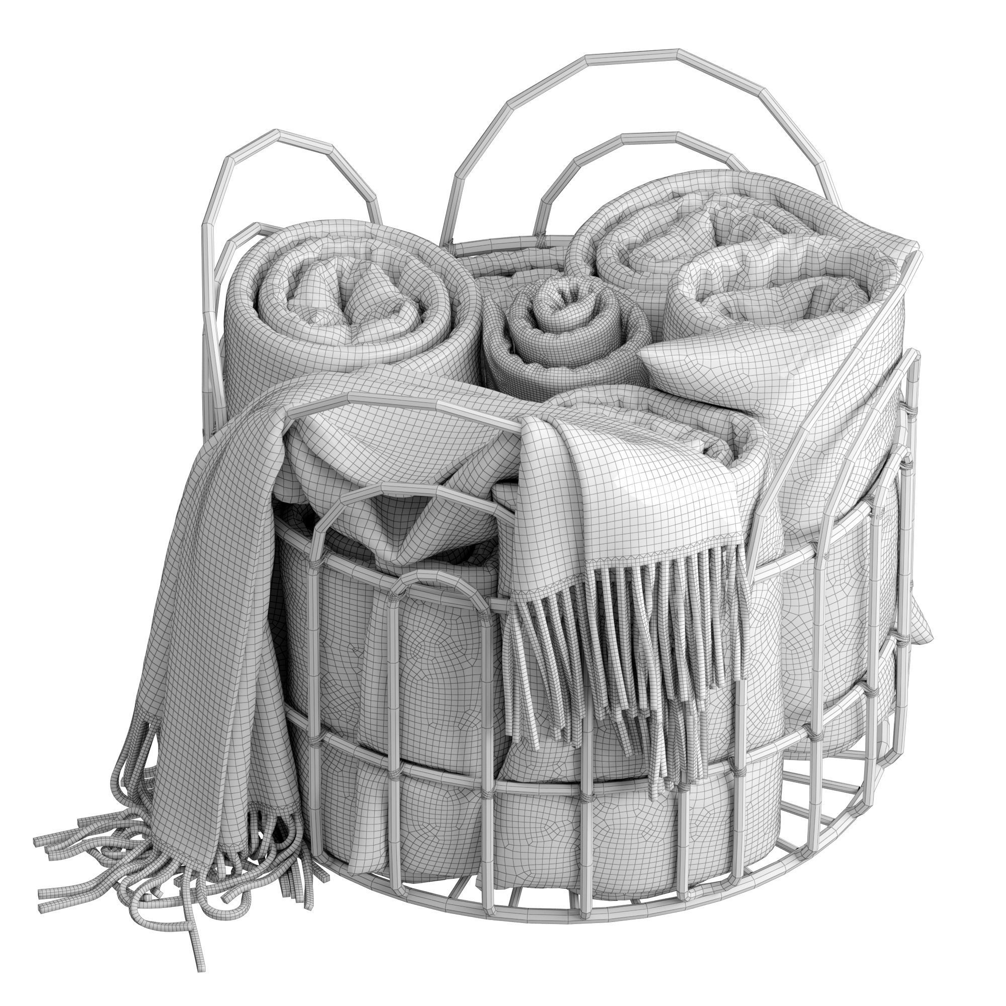 Basket 2 with blanket 3D model_5