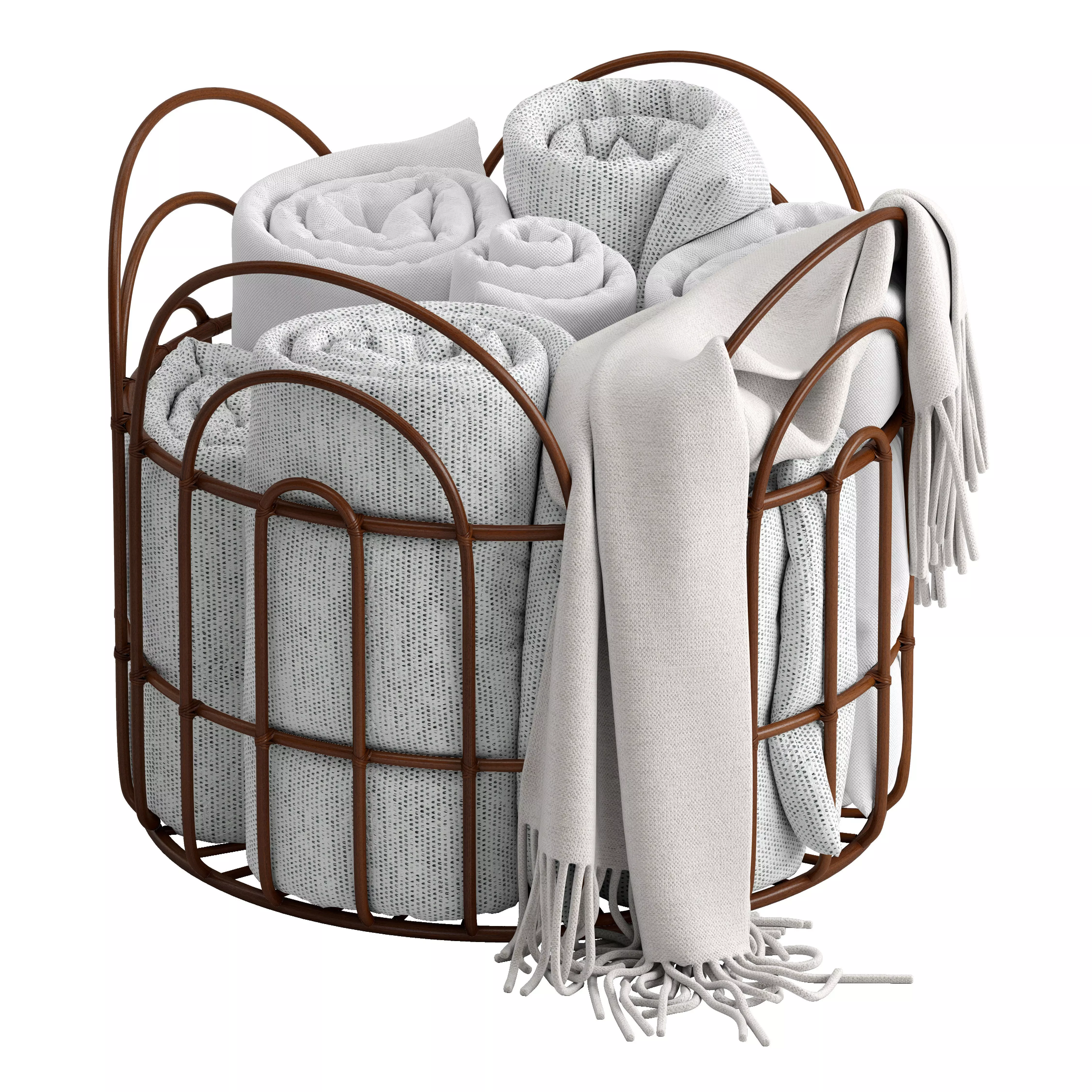 Basket 2 with blanket 3D model_0