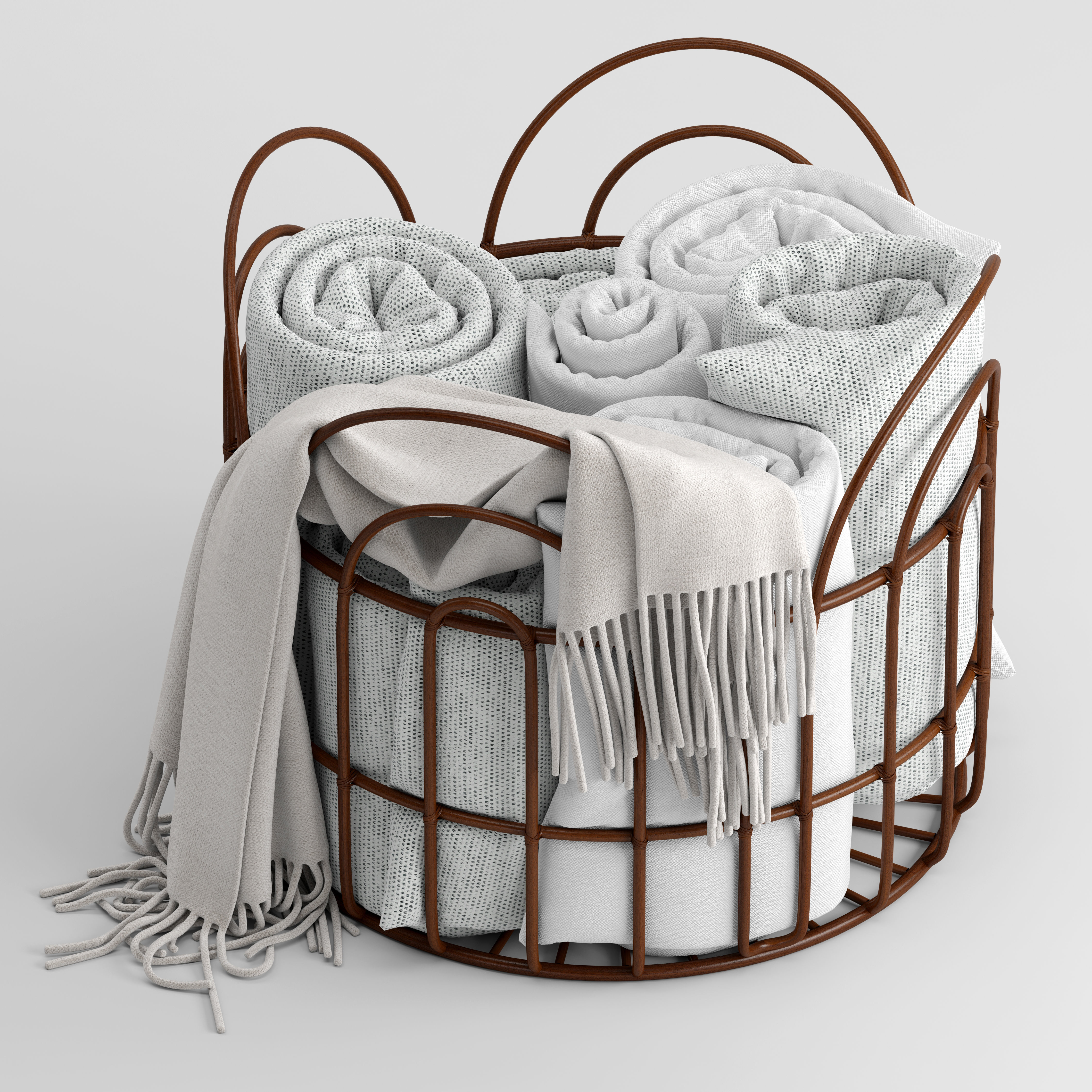 Basket 2 with blanket 3D model_1