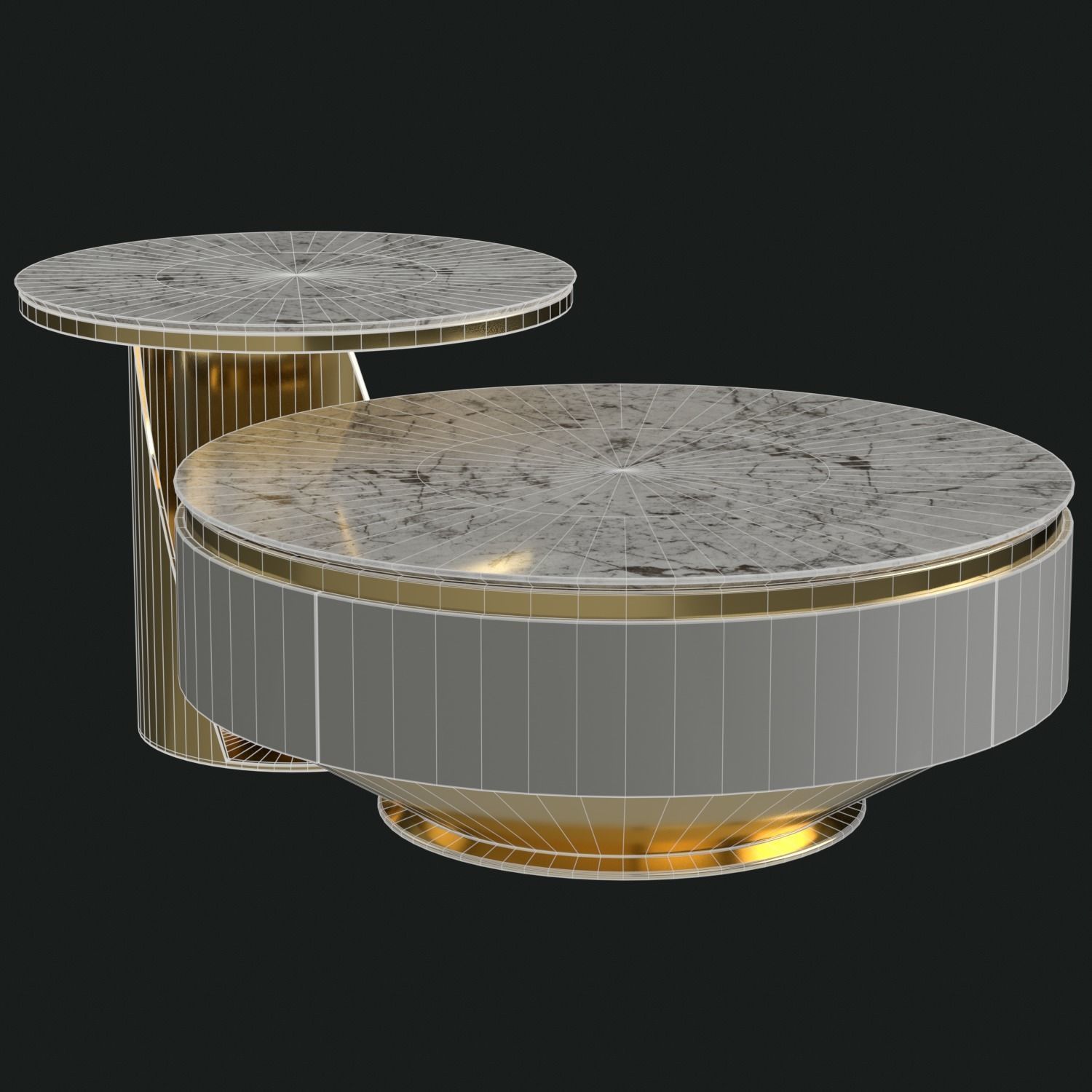 Berkley Nesting Coffee Table Set Low-poly 3D model_4