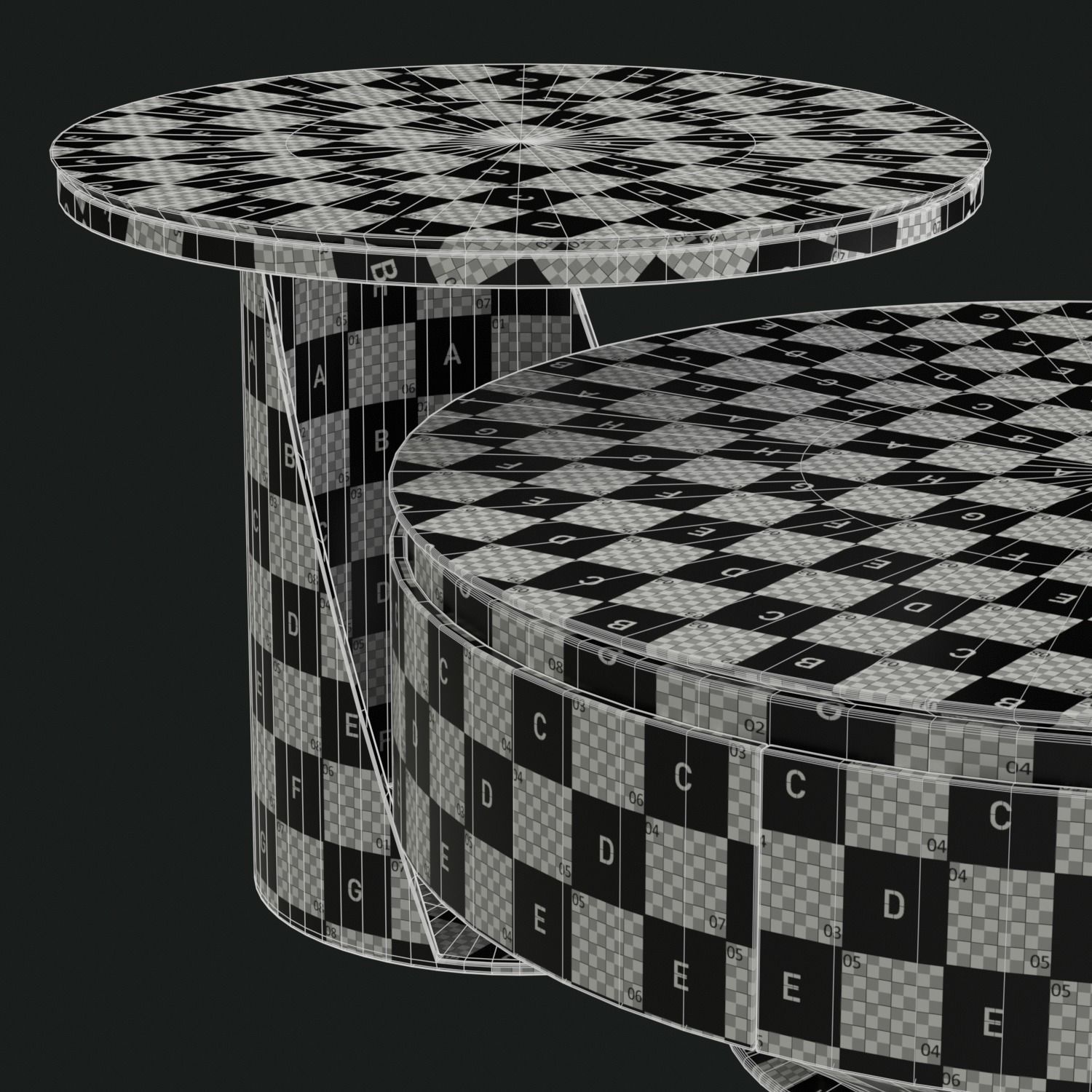 Berkley Nesting Coffee Table Set Low-poly 3D model_9