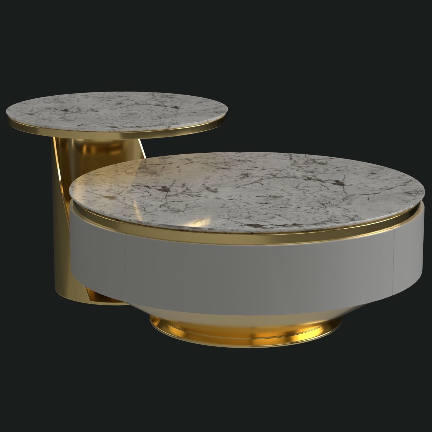 Berkley Nesting Coffee Table Set Low-poly 3D model_2