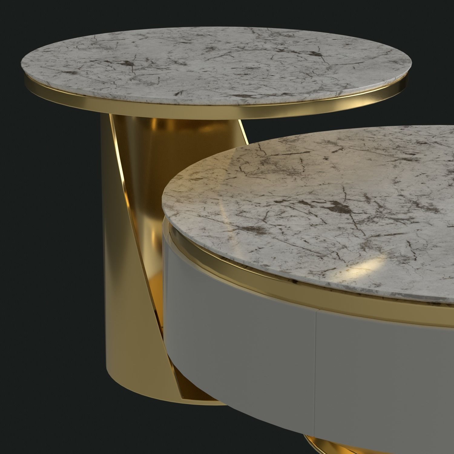 Berkley Nesting Coffee Table Set Low-poly 3D model_8