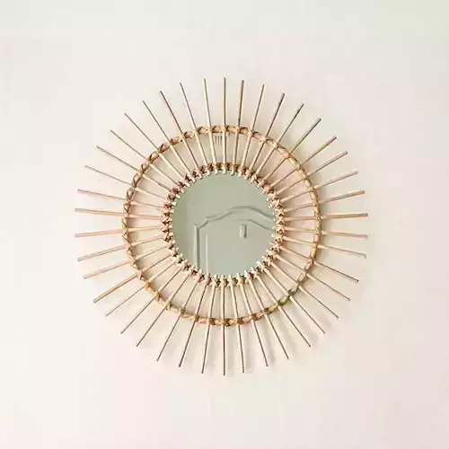 bamboo rattan mirror