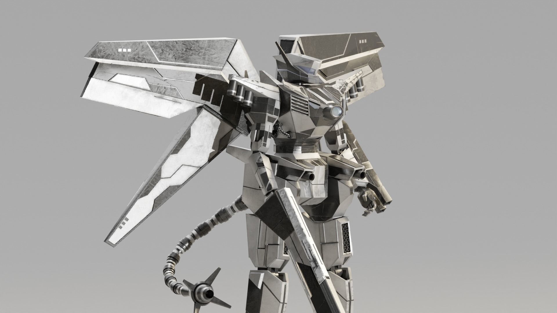 Mecha Raiden 3D model_2