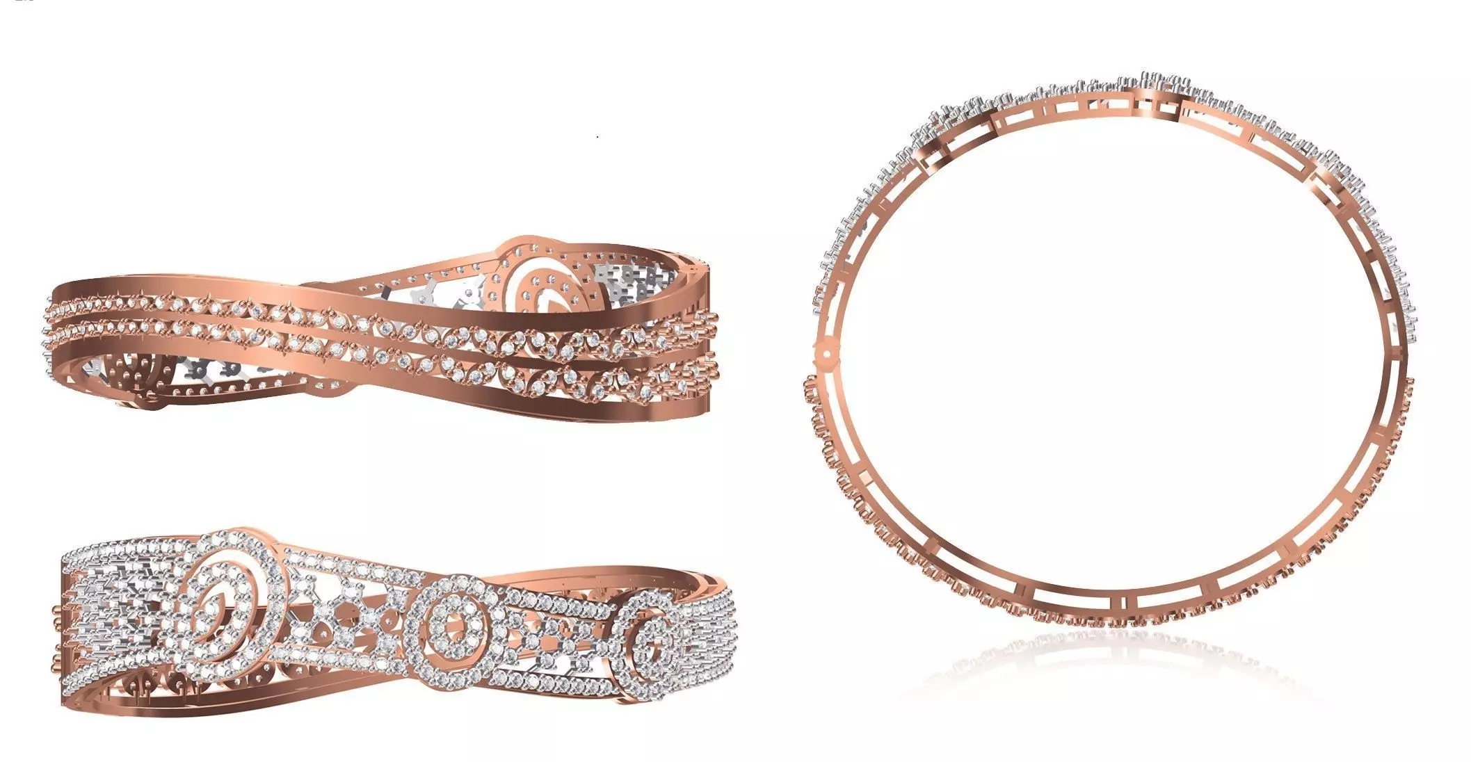 Women Bangle Bracelet STL JCD Details 3D print model_0