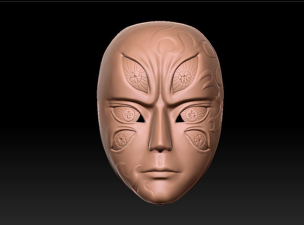 Kimetsu No Yaiba Kokushibo mask 3D print model_2