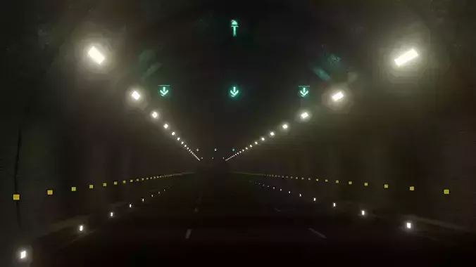 Road Tunnel Free low-poly 3D model