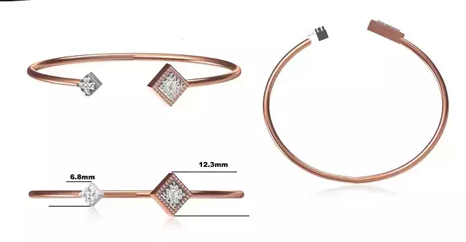 Women Bangle Bracelet STL JCD Details