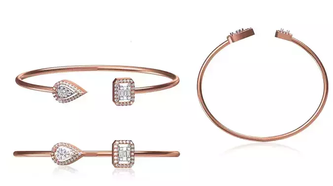 Women Bangle Bracelet STL JCD Details