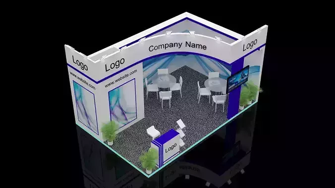 3D Simple Exhibition Design 6x4 24 SQM Buy now