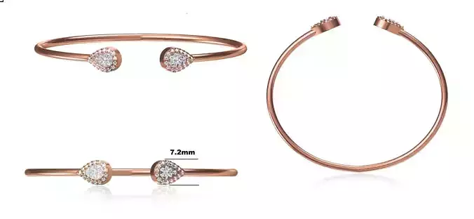 Women Bangle Bracelet STL JCD Details