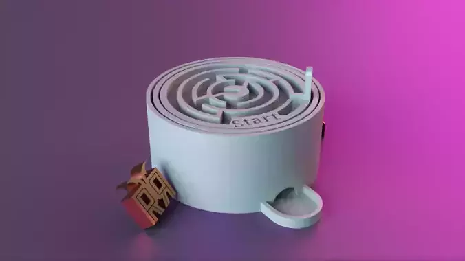 ROUND TILT MAZE TOY 3D print model