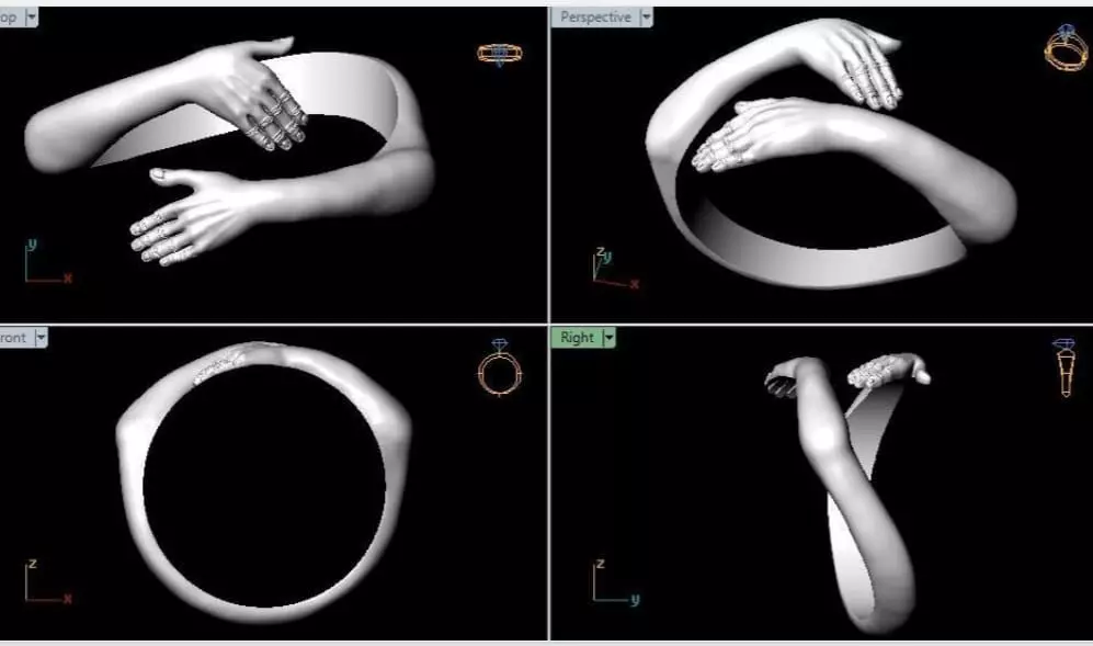 HUG RING 3D print model_0