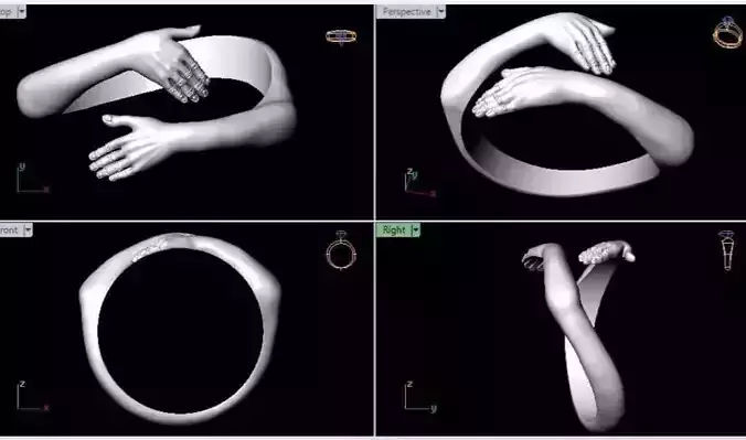 HUG RING 3D print model