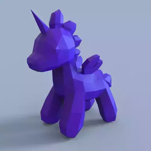 Low Poly Unicorn Free 3D print model