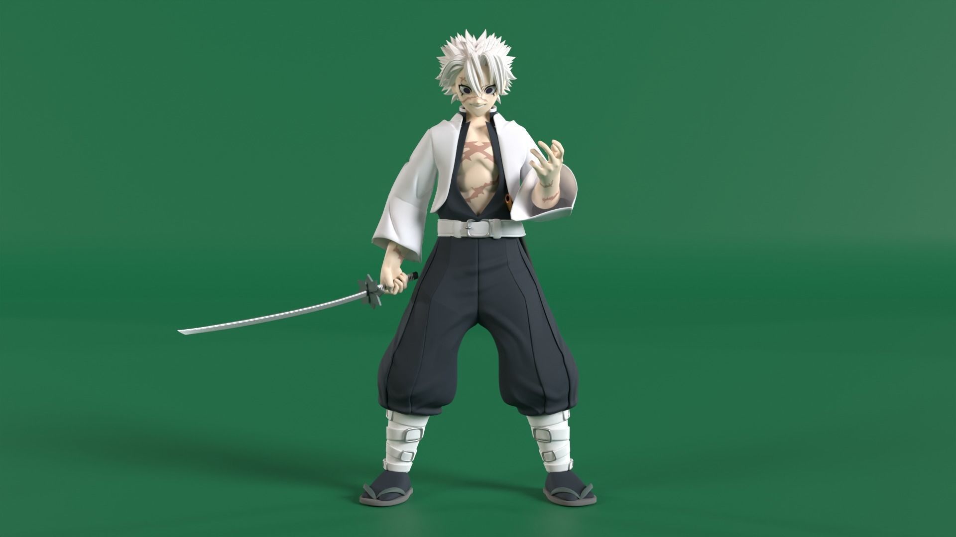 Sanemi Shinazugawa - Demon Slayer 3D model_6