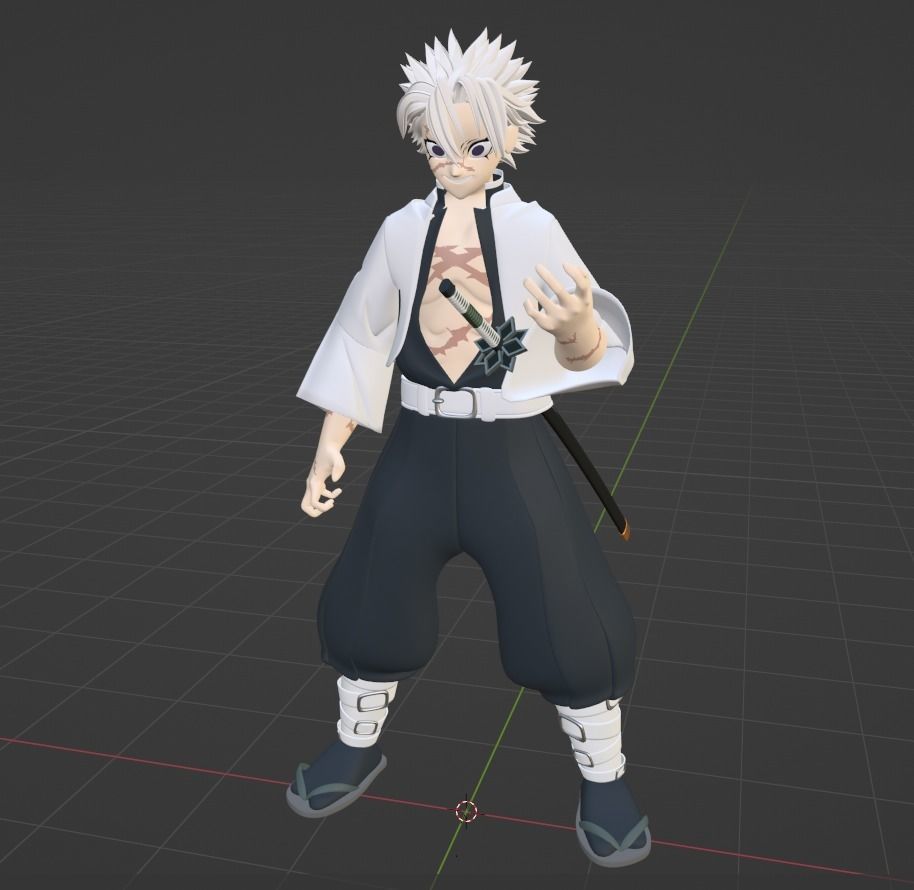Sanemi Shinazugawa - Demon Slayer 3D model_7