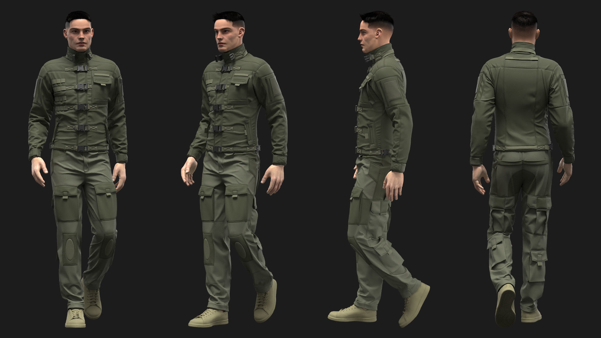 Tactical Outfit Marvelous Designer Clo 3D project 3D model_2