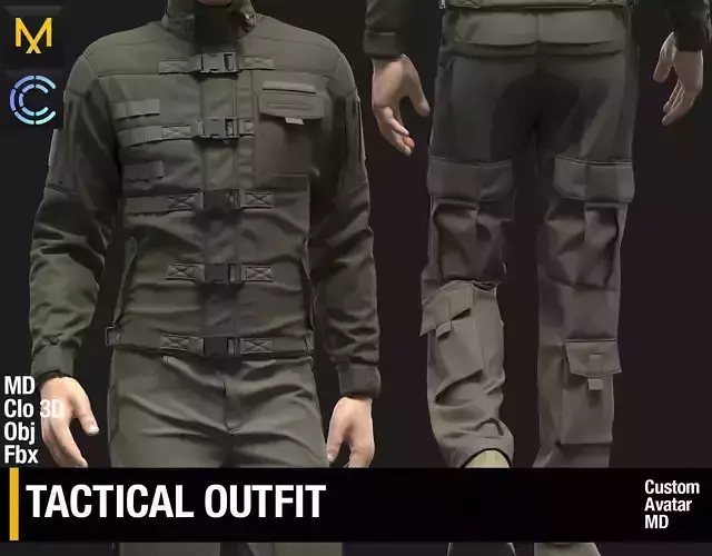 Tactical Outfit Marvelous Designer Clo 3D project 3D model