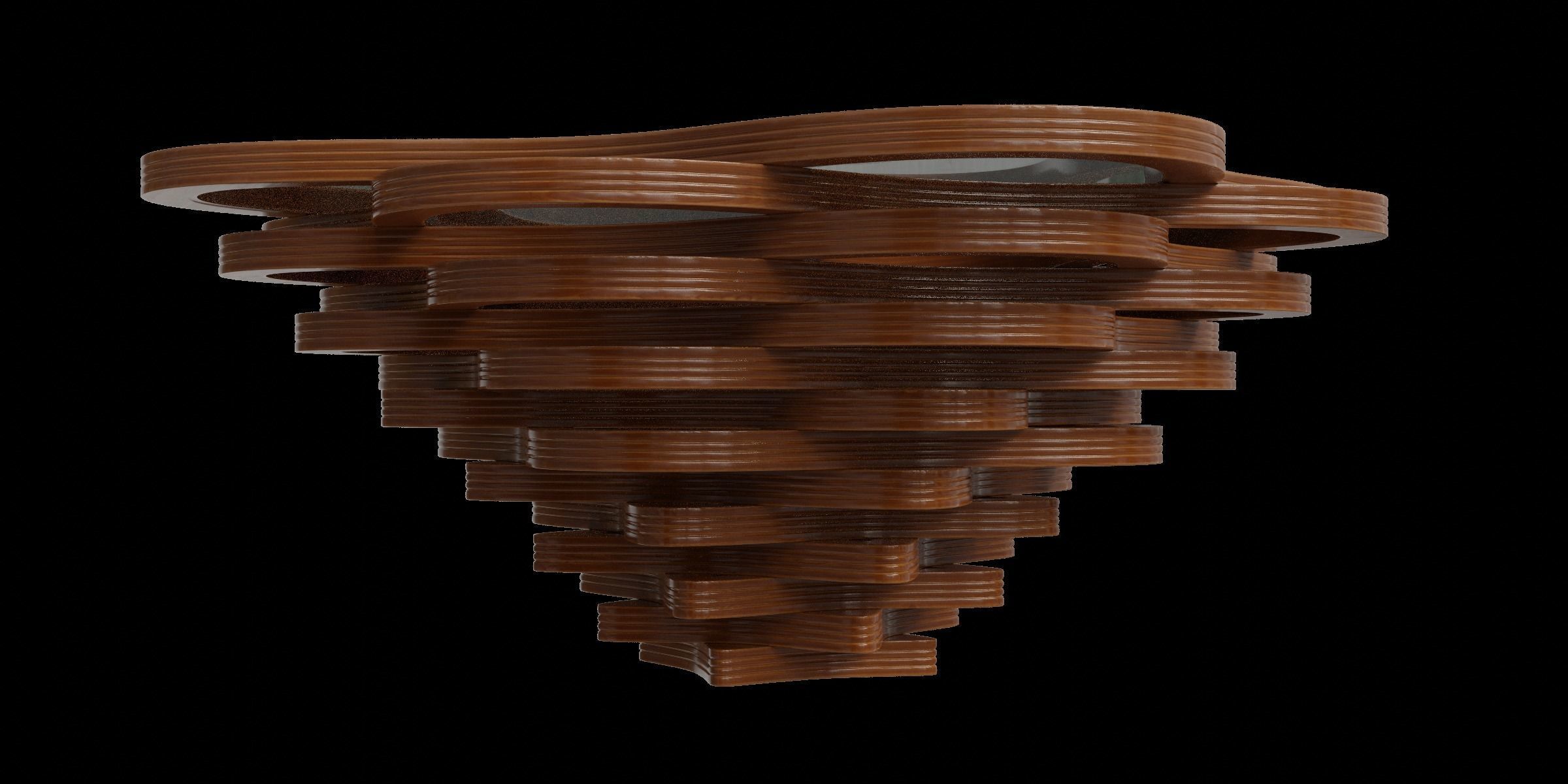 Curved Rhombus Coffee Table 3D model_5