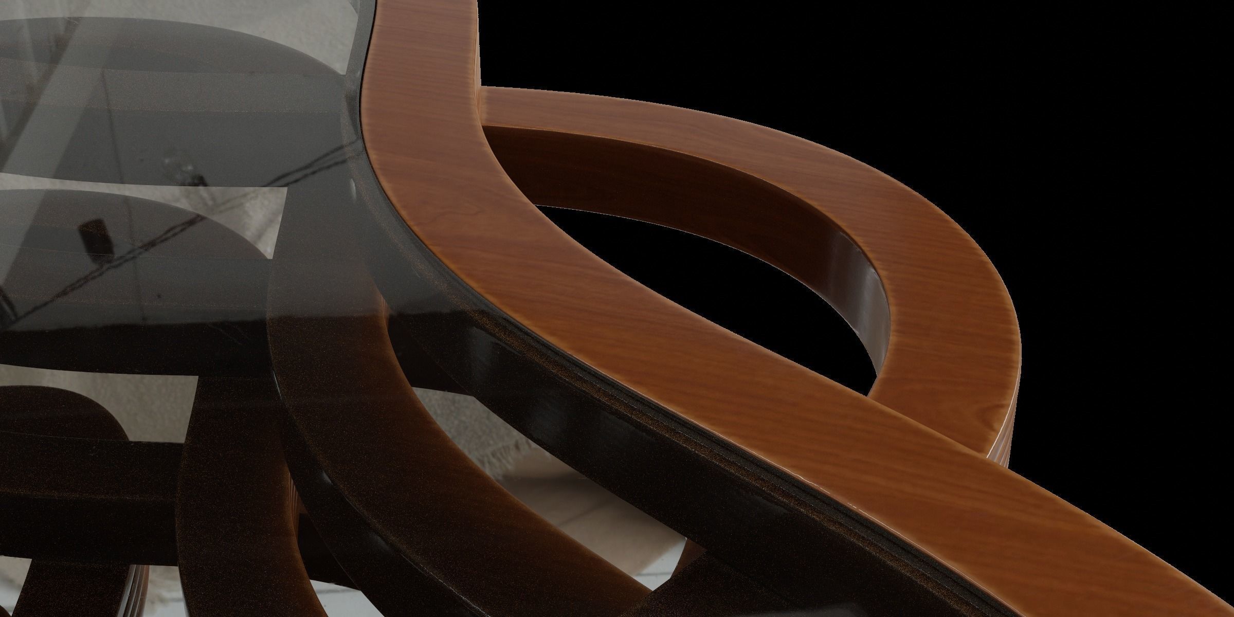 Curved Rhombus Coffee Table 3D model_11