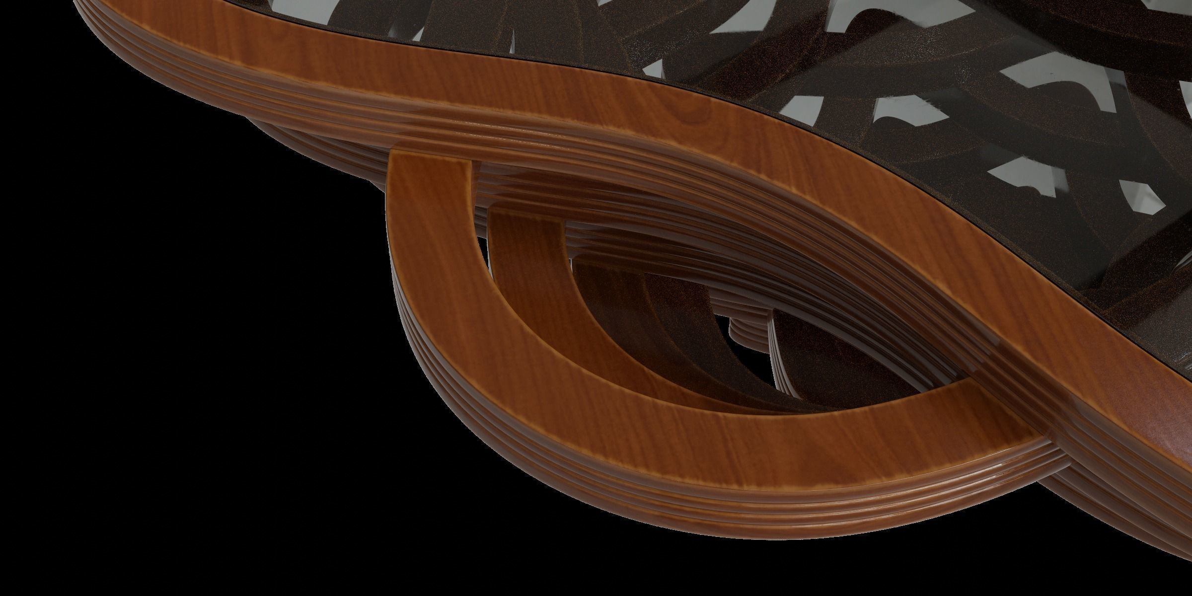 Curved Rhombus Coffee Table 3D model_10