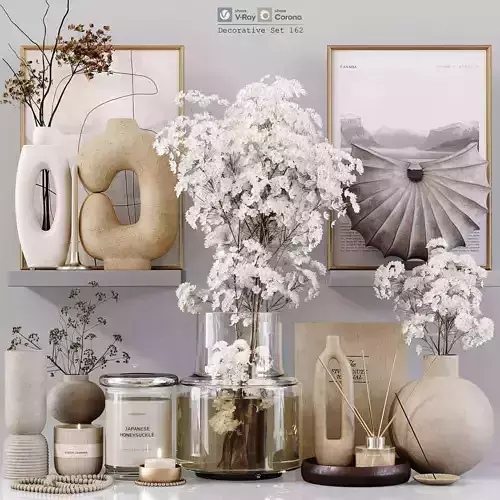 Decorative Set 162 Low-poly 3D model