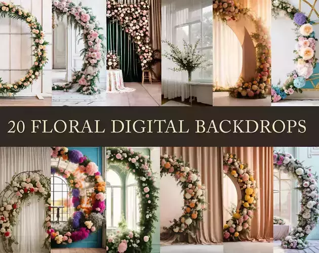 Floral Digital Backdrop Collection
