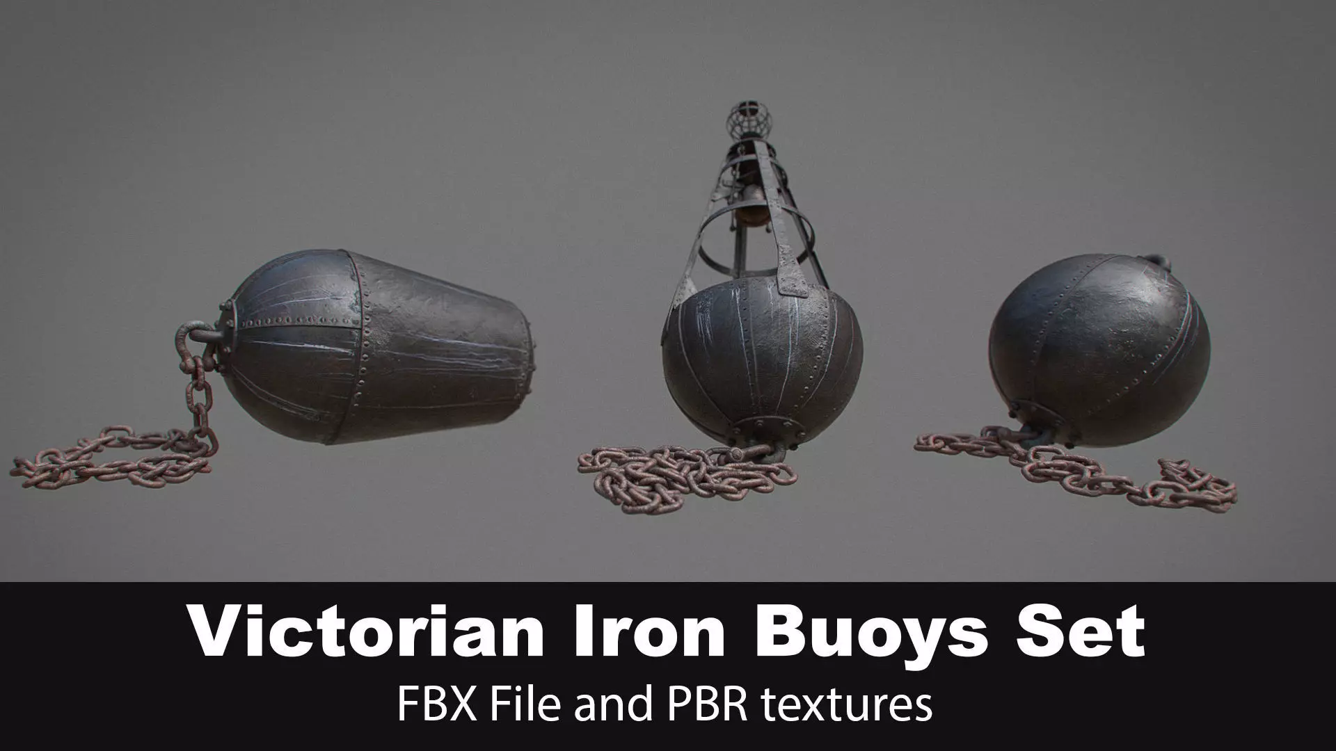 Victorian Iron Buoys Set 3D model_0