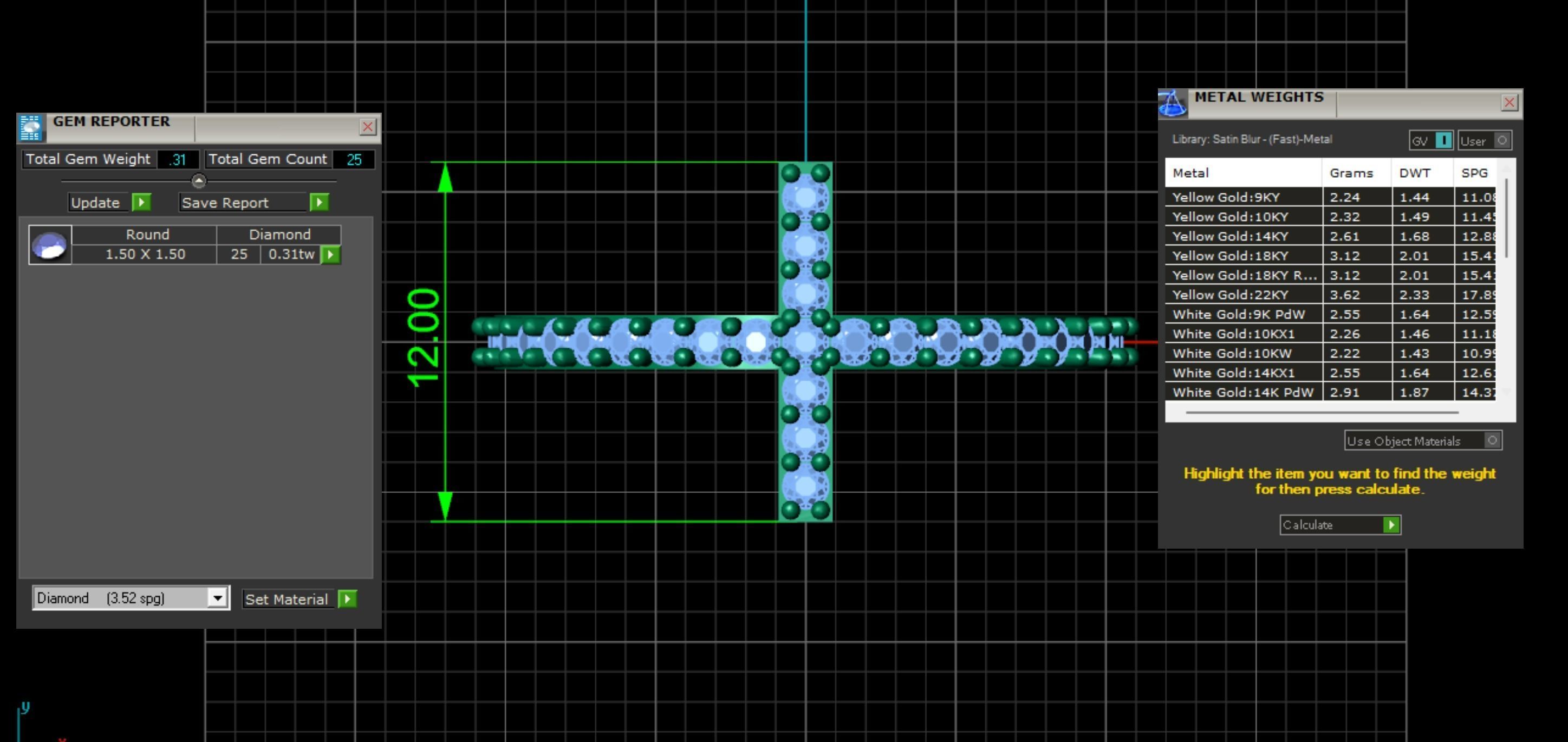 Cross Ring With Diamonds 3D print model_3