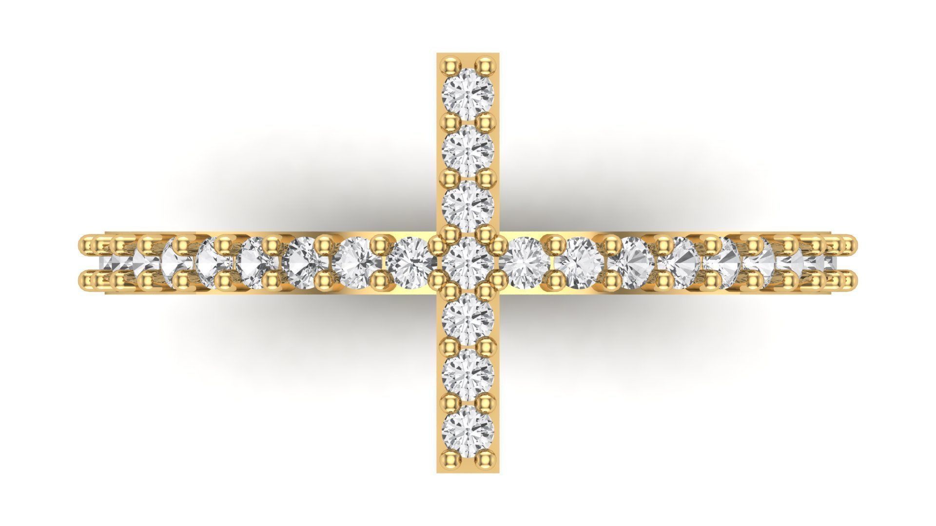 Cross Ring With Diamonds 3D print model_6