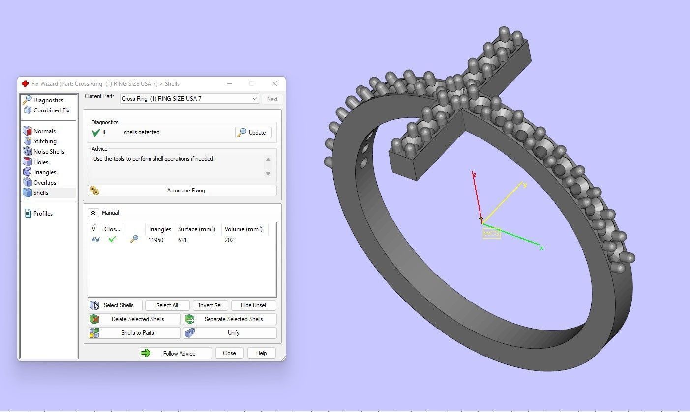 Cross Ring With Diamonds 3D print model_8